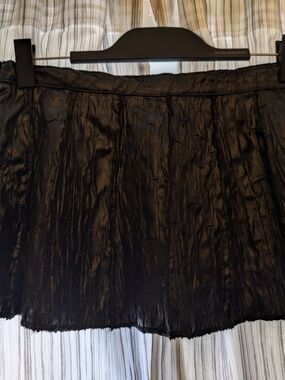 Black Crinkled Mini Skirt By Shrine